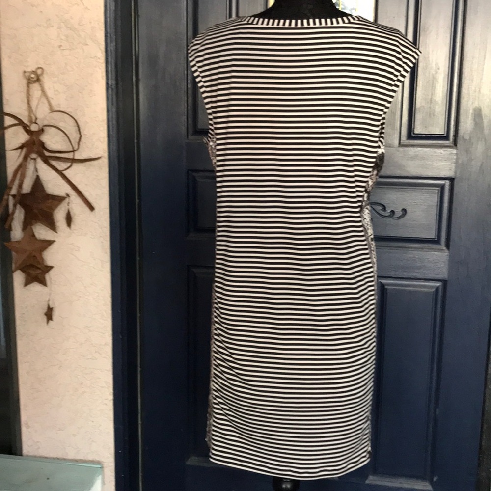 Alfani Striped SEQUIN Sparkle Slinky Shift Shine flowy soft striped party pullon